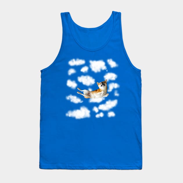 Lilly the Shiba Inu Skydiving Freefall Tank Top by shibalilly